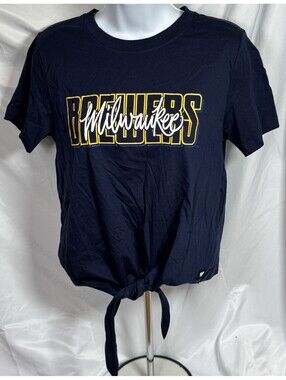 Milwaukee Brewers Twist Front Tee T Shirt Wild Collective Women's S NEW NWT